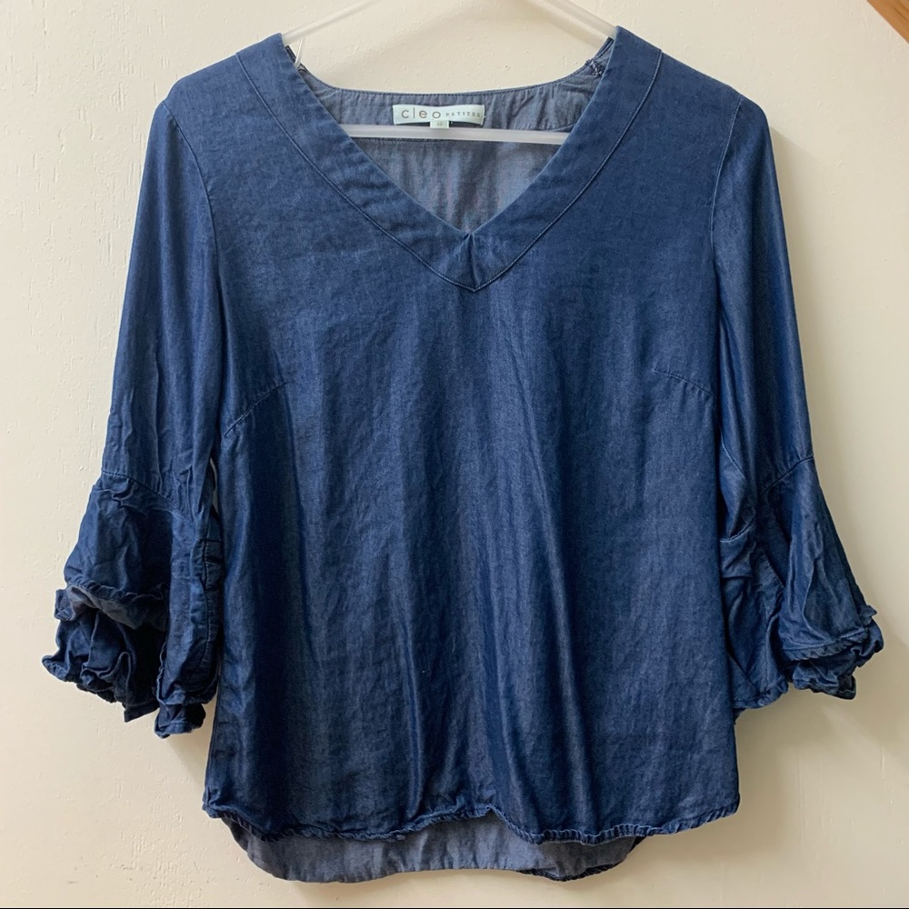 Cleo Ruffled Sleeves Top